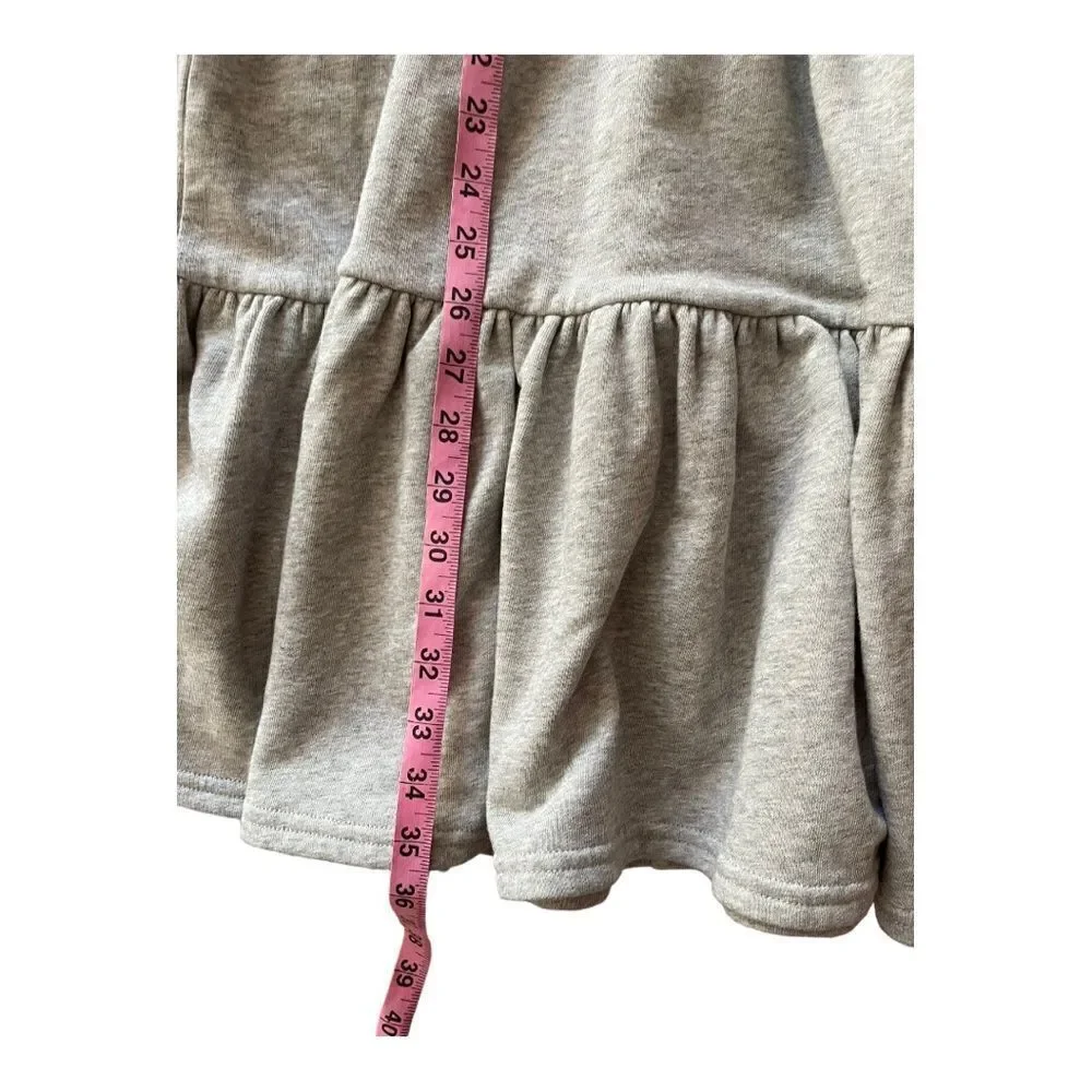 Kate Spade Broome Street Gray Ruffle Sweatshirt Dress Long Sleeves Sz Small EUC